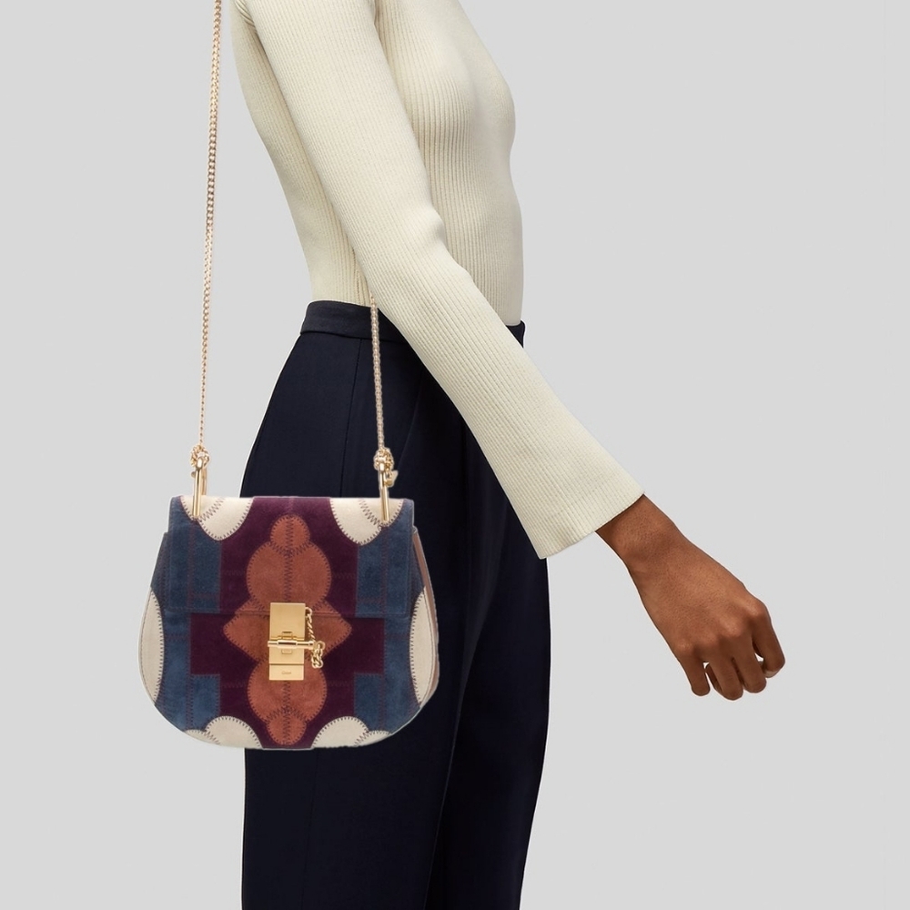 Chloé Leather & Suede Patchwork Bag - Picture 3 of 6